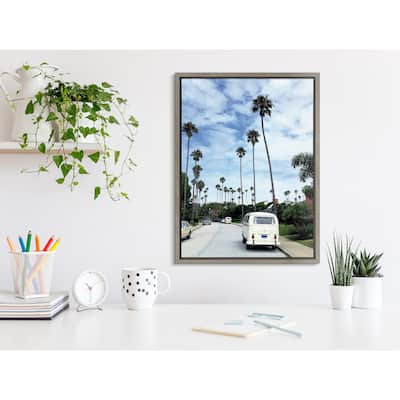 Kate and Laurel Sylvie La Jolla Commute Framed Canvas by Rachel Bolgov