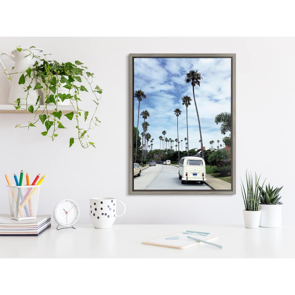Kate and Laurel Sylvie La Jolla Commute Framed Canvas by Rachel Bolgov