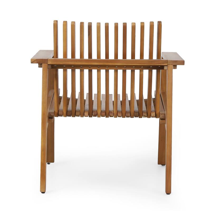 Monarch Outdoor Acacia Wood Outdoor Slatted Club Chair by Christopher Knight Home