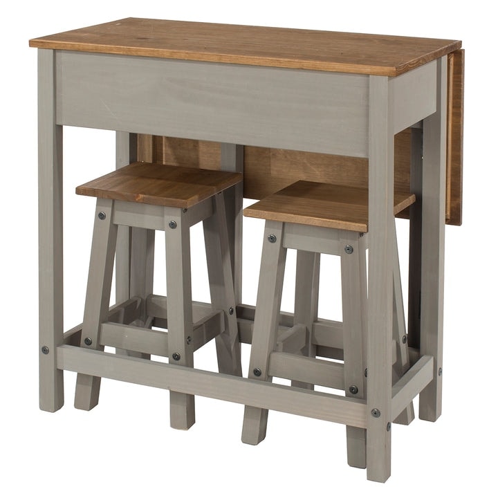Solid Pine Drop Leaf Table 3-piece Dining Set