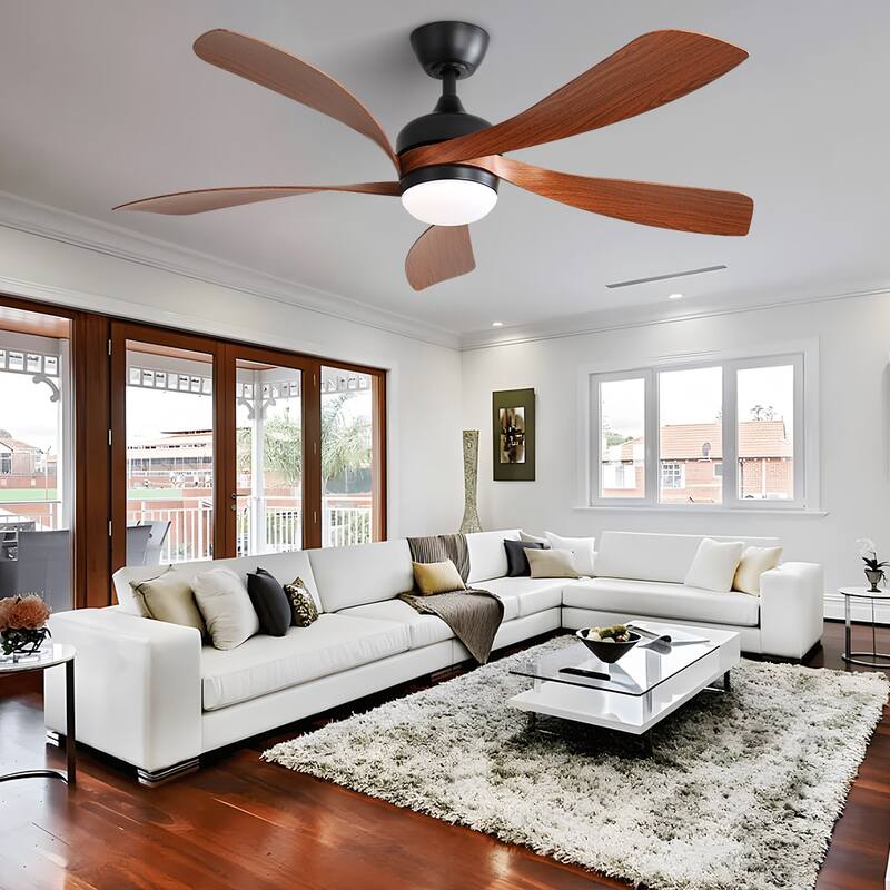 52 Inch Ceiling Fan with Remote & Lights Quiet DC Motor 5 Blade High CFM Modern Fan