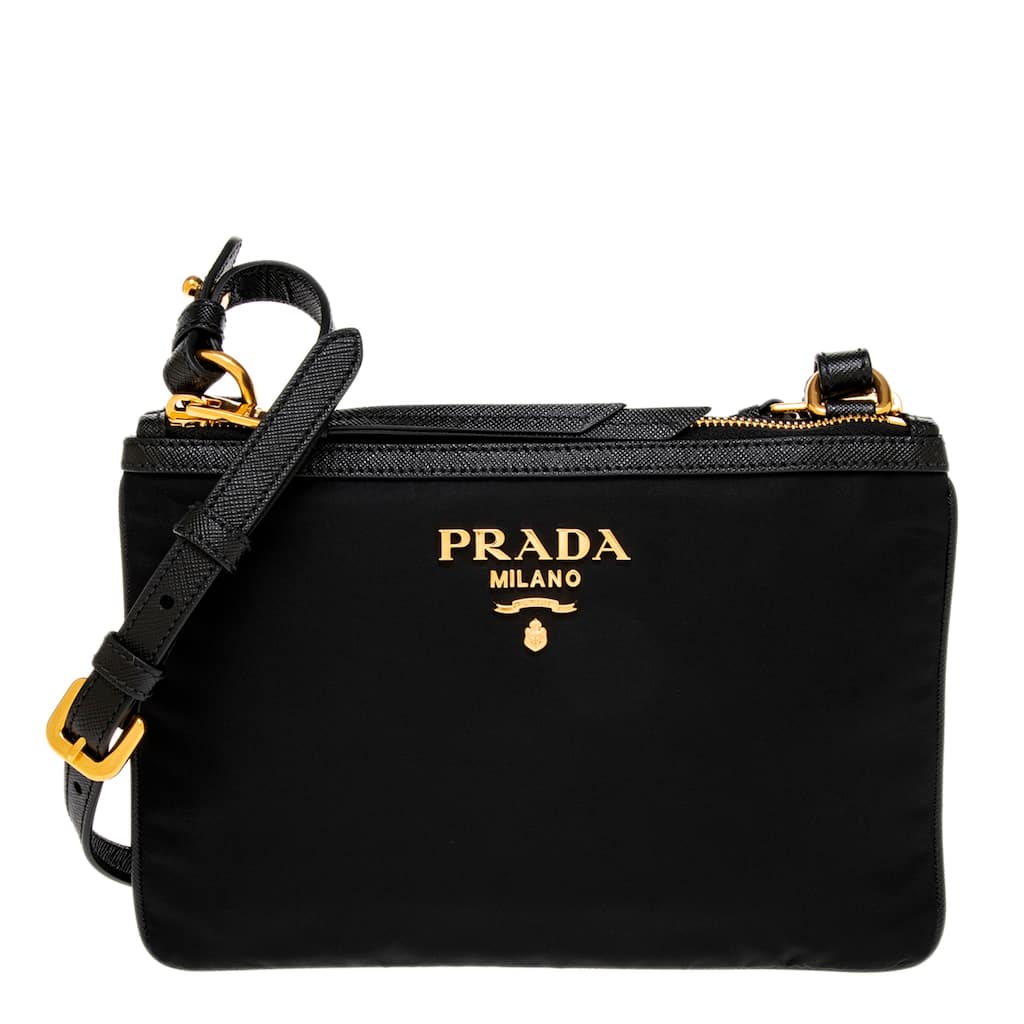 Prada Nylon Double Zip Crossbody Bag