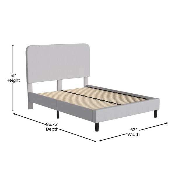 dimension image slide 7 of 8, Upholstered Platform Bed with headboard