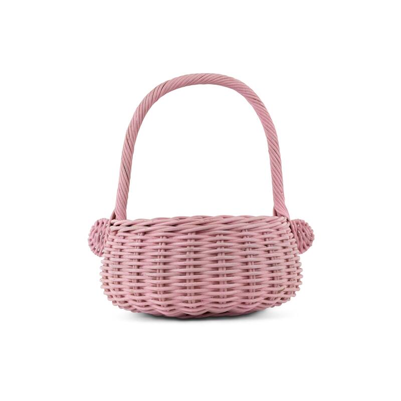 Hand Woven Pig Rattan Basket Decorative Home Decor Bin Organizer Storage Cute Handmade Handcrafted Gift Art Easter Decoration