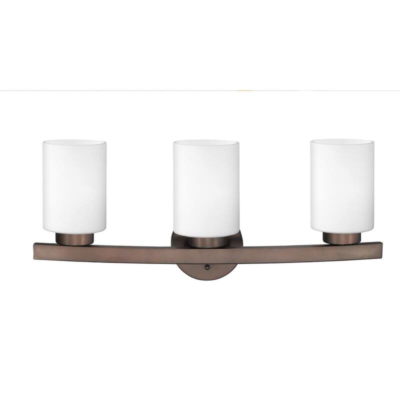 Favorite 3-light Bronze Bath Vanity with Frosted Glass Shades