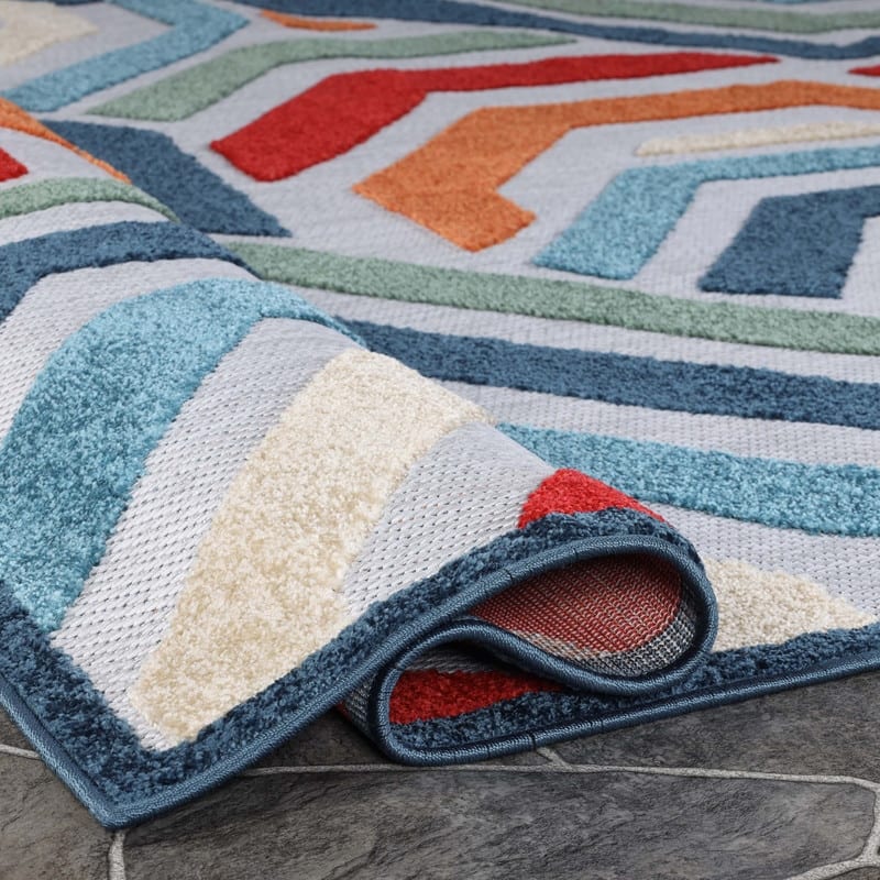Superior Waimea Modern Geometric Coastal Indoor Outdoor Area Rug