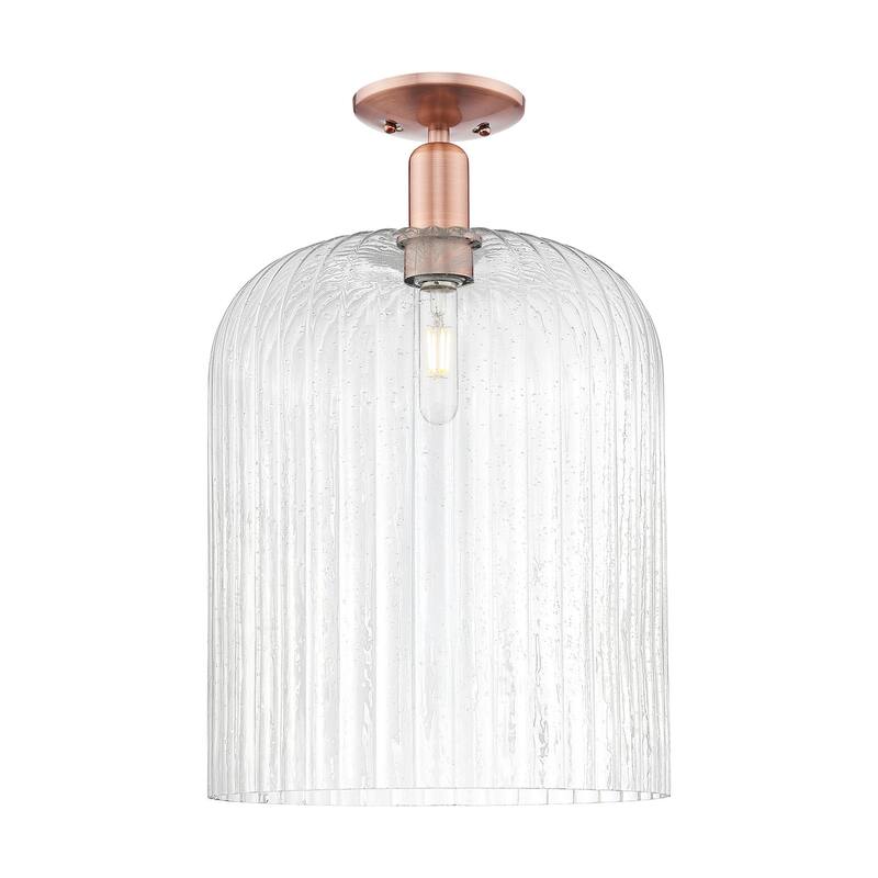 Innovations Lighting 716-1C-19-12 Bridal Veil Semi-Flush Bridal Veil - Antique Copper / Seedy