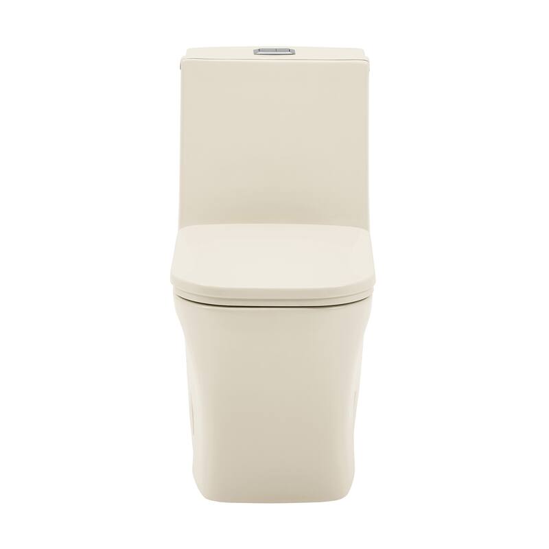 Concorde One Piece Square Toilet Dual Flush, Black Hardware 1.1/1.6 gpf