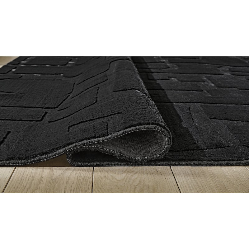 Signature Design by Ashley Gibbswell Black Washable Area Rug