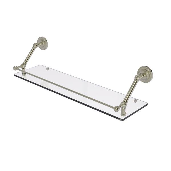 Prestige Regal 30 in. Floating Glass Shelf with Gallery Rail in Matte Black Prestige Regal 30 in. Floating Glass Shelf with Gallery Rail in Matte Black