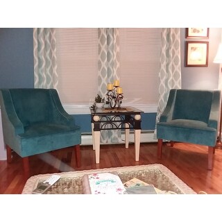 Shop HomePop Swoop Arm Accent Chair in Teal (Turquoise ...