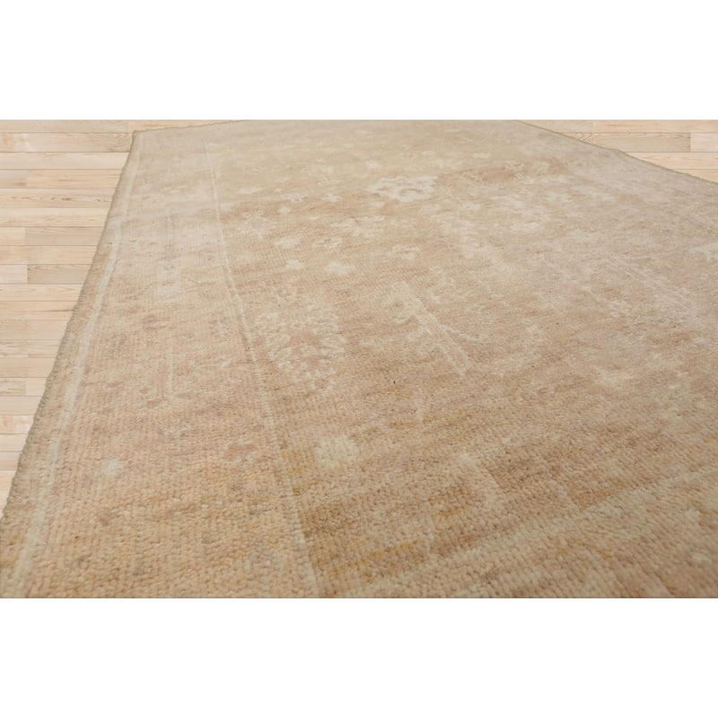 3'1"x4'11" Tan Hand Knotted Afghan Transitional Oushak Wool Rug - 3' 1'' x 4' 11''