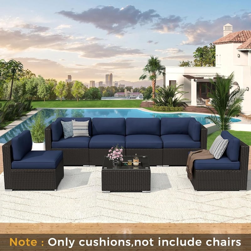 14 Piece Outdoor Patio Furniture Deep Seat Cushion Set Sofa Replacement Waterproof Cushions