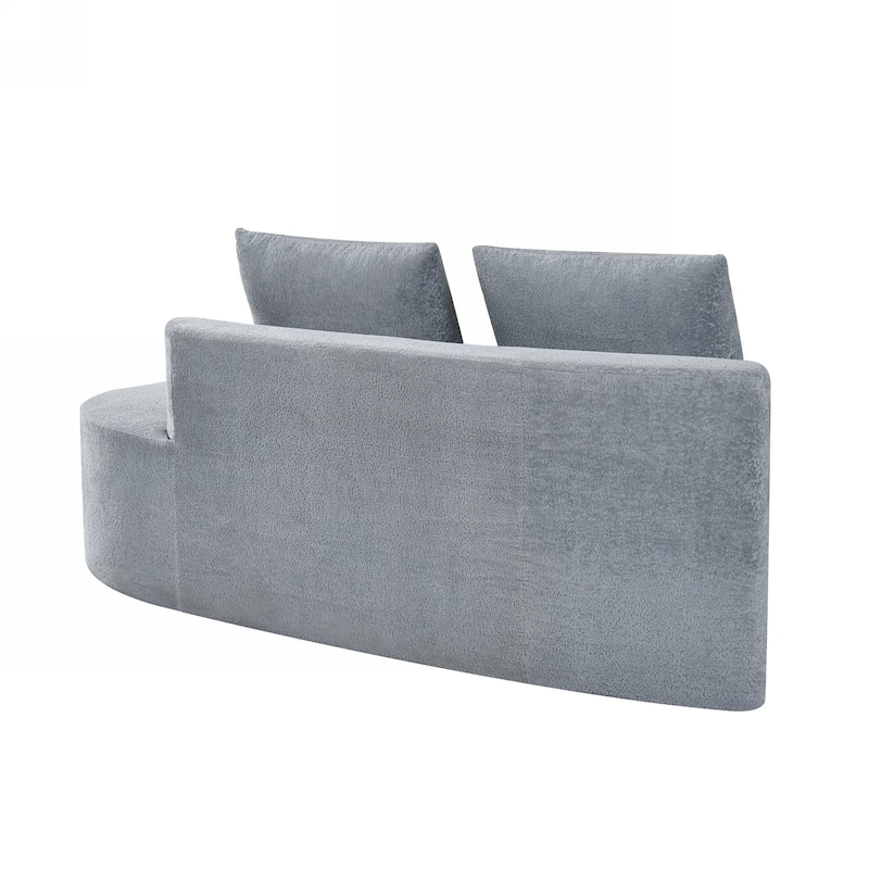 Roomfitters 116" Modern Curved 2-Piece Sectional Sofa with Chaise Lounge, Comfy Upholstery for Living Room