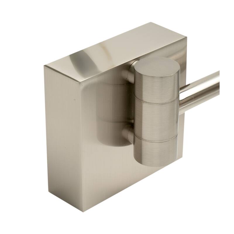 ALFI brand Brushed Nickel Wall Mount Square 8" 5x Magnifying Cosmetic Mirror with Light - Grey