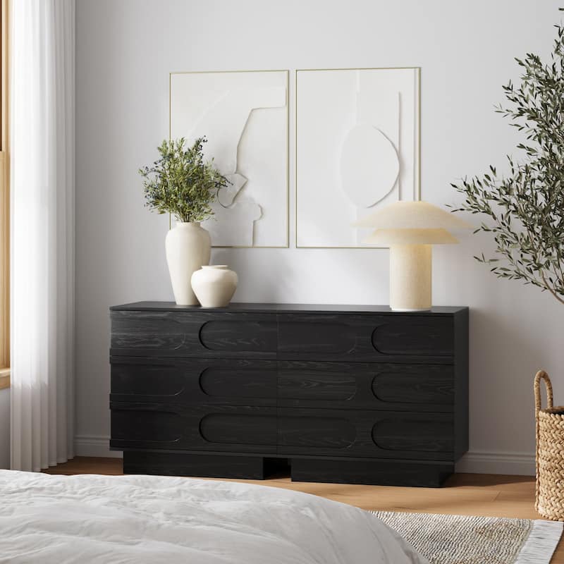 Iris 3 Drawer Dresser, Mid-Century Modern Solid Wood Dresser for Bedroom