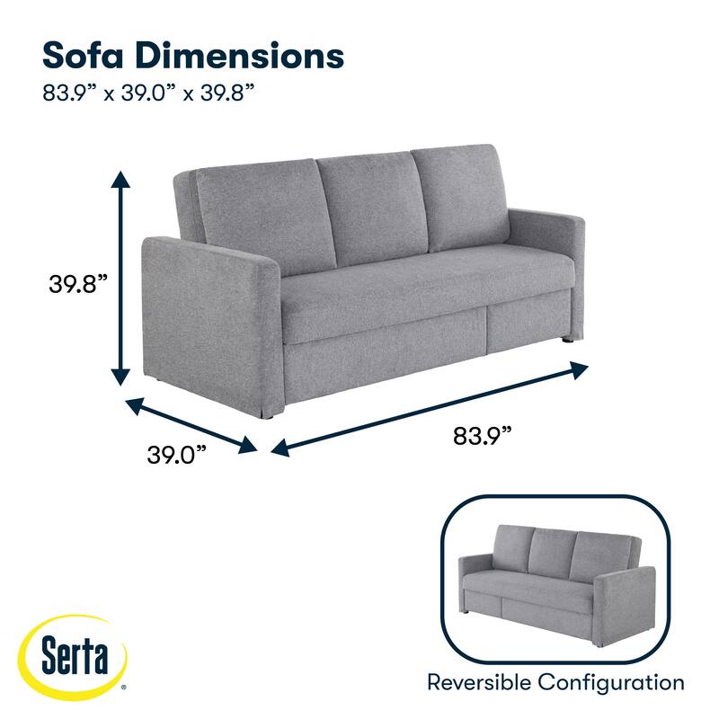 Serta Mia Convertible Sofa in Woven Polyester Fabric