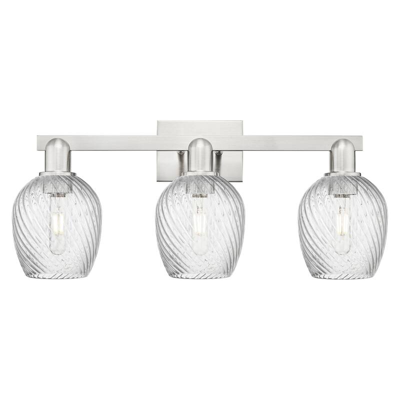 Innovations Lighting 716-3W-12-25 Salina Vanity Salina 3 Light 25" - Brushed Satin Nickel / Clear Spiral Fluted