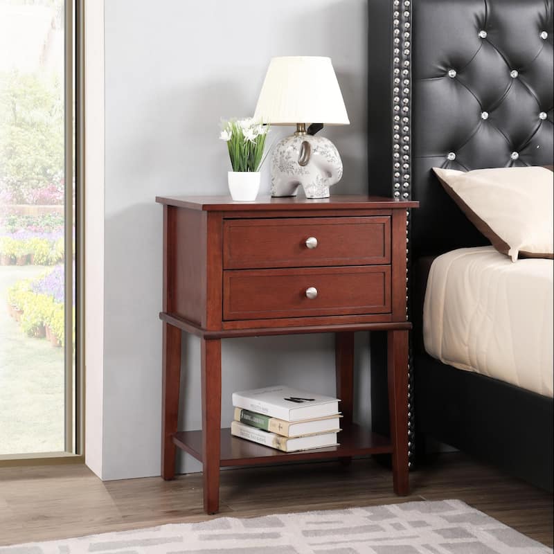Glory Furniture Porch & Den Merton Rectangular Nightstand - Cherry