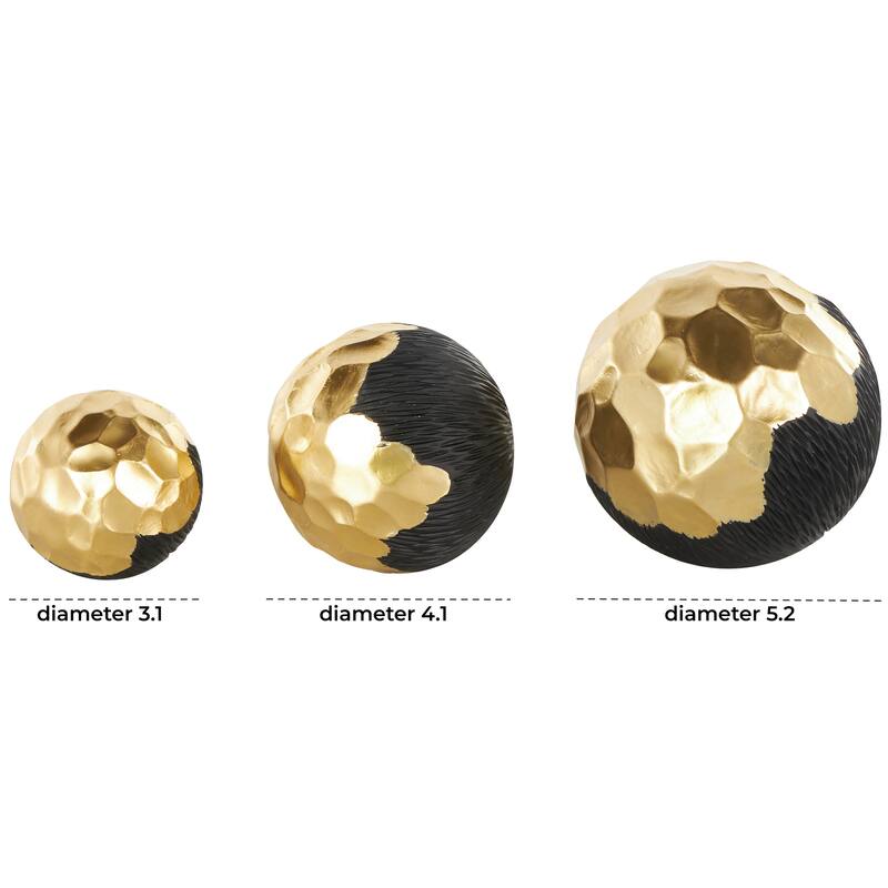 Gold or White Resin Decorative Orbs & Vase Filler with Varying Sizes (Set of 3)