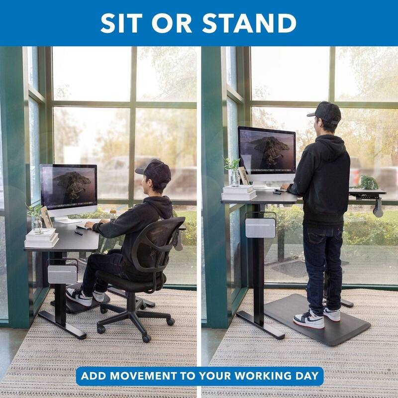 Mount-It! 38"W L-Shaped Adjustable Particle Board Standing Desk, Black (MI-15003)
