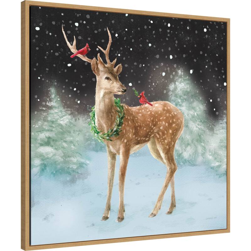 Woodland Celebration III Black by Danhui Nai Framed Canvas Wall Art Print