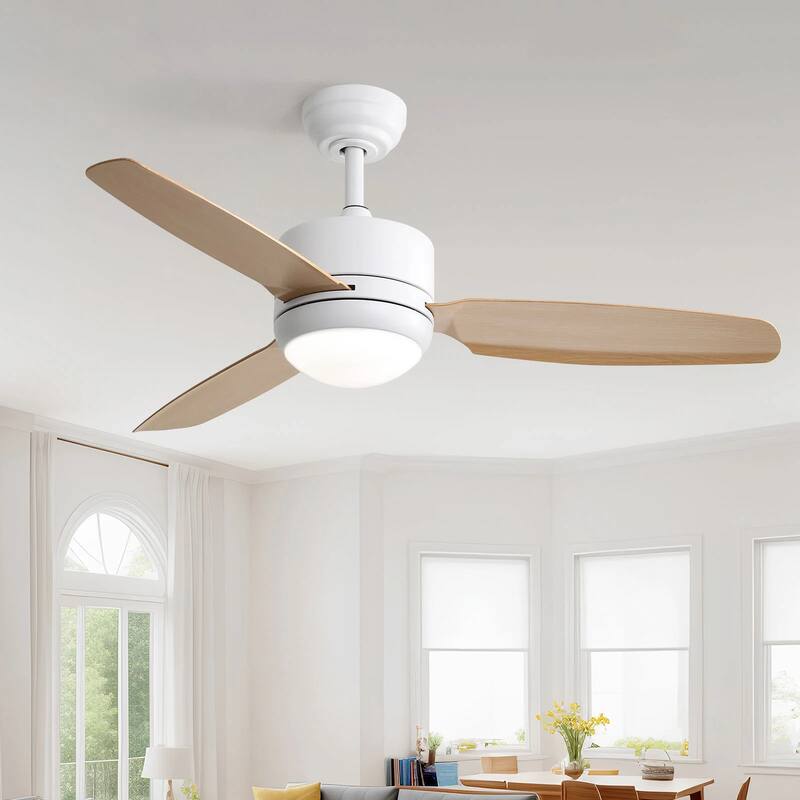 46" Indoor Ceiling Fan with Dimmable Led Light and Remote Control, 6 Speeds DC Motor