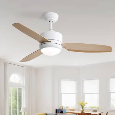46" Indoor Ceiling Fan with Dimmable Led Light and Remote Control, 6 Speeds DC Motor