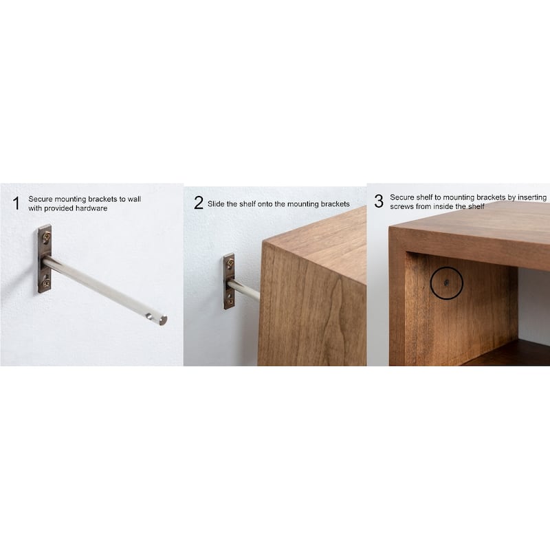 Kate and Laurel Holt Open Cubby Wooden Floating Wall Shelf