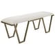 preview thumbnail 4 of 5, Upholstered Cushion Bench with Iron Legs - 53.75" - Antique Gold Finish