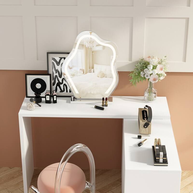 Kerrogee Rotating Dresser and Desk 6 Drawer Dresser Makeup Vanity
