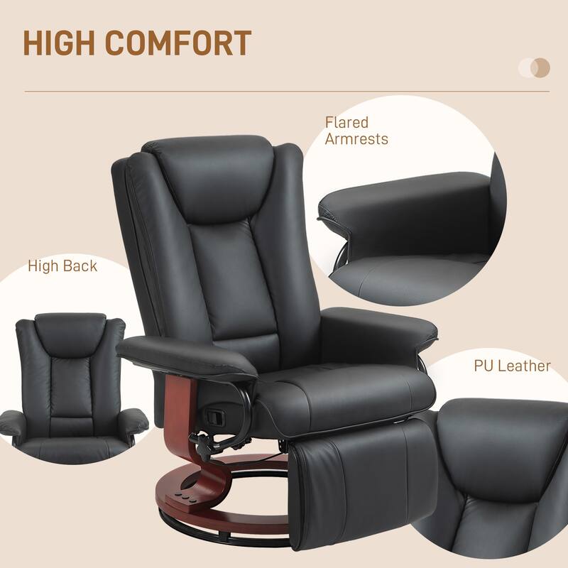 Manual recliner in PU leather swivels