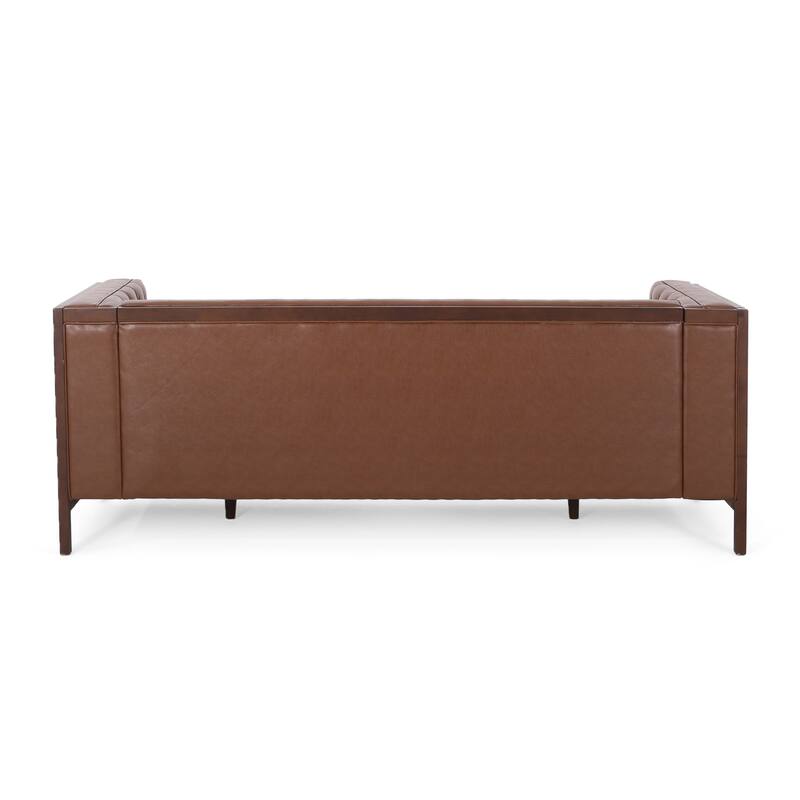 Roomfitters Chesterfield 3-Seater Sofa, Tufted Faux Leather Couch for Living Room