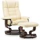 preview thumbnail 3 of 37, MCombo Swiveling Recliner Chair with Wood Base and Ottoman