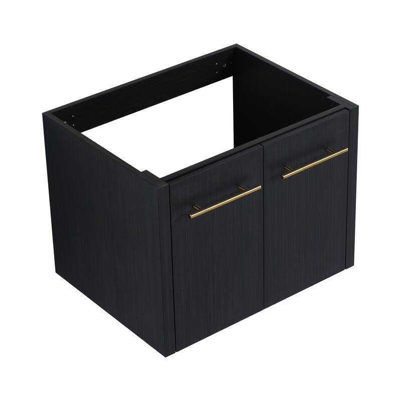 Modern Floating 24-Inch Bathroom Vanity Cabinet, Black Chestnut with Ample Storage, No Top Sink Included