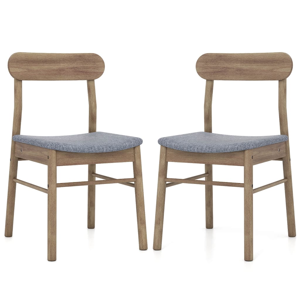 Costway 2/4 PCS Dining Chair Fabric Upholstered Kitchen Armless Chairs - See Details