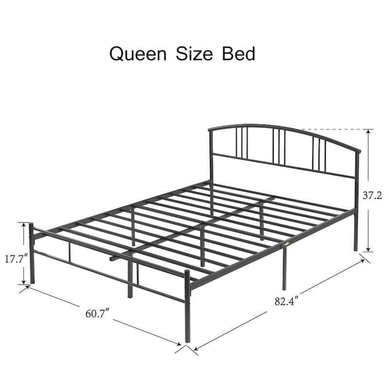 VECELO 3 Piece Bedroom Set Platform Bed Frame and Nightstands Set of 2