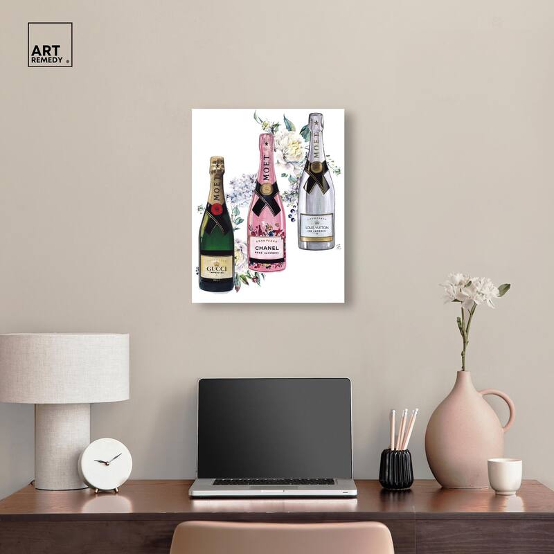 Doll Memories - Champagne Floral Canvas by Art Remedy, Gallery Wrapped