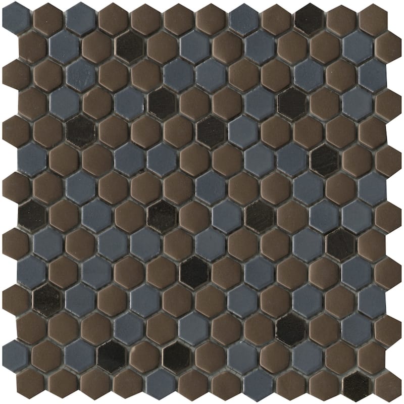 Emser Tile Confetti II - 12" x 12" Hexagon Geometric Mosaic Floor and - Metal