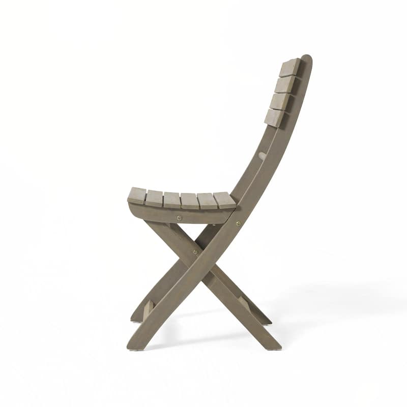 Outdoor Acacia Wood Folding Dining Chair (Set of 2)