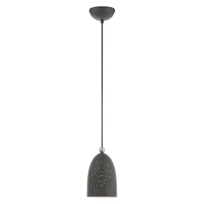 Livex Lighting 1 Light Scandinavian Gray Mini Pendant, 49107-76 - 5.5" Dia x 12" - 80" Adj. H