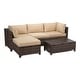 preview thumbnail 17 of 20, 3 Pieces Wicker Patio Outdoor Sectional Set