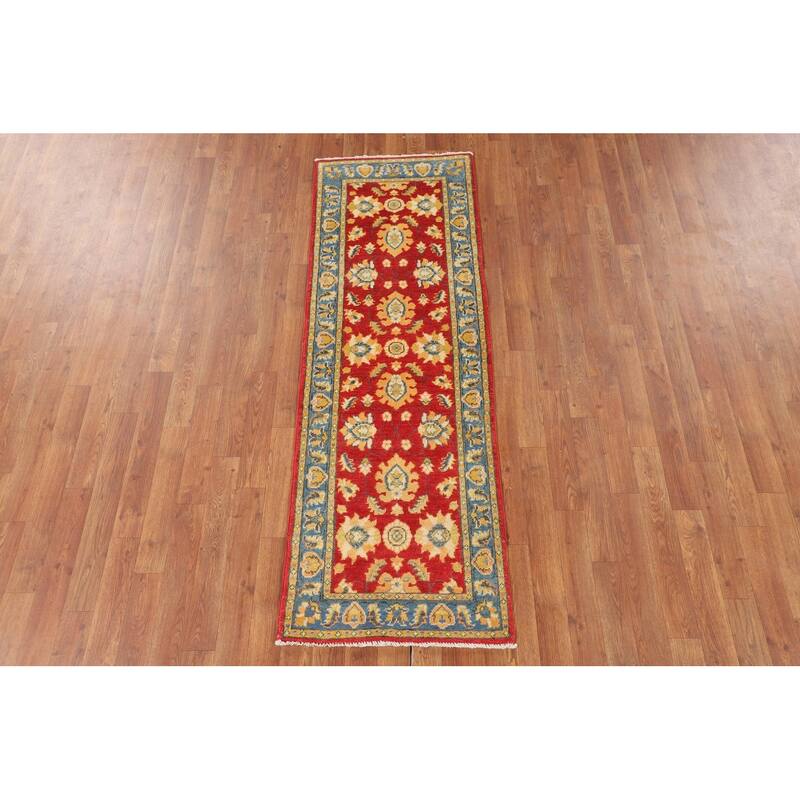 Red Oushak Runner Rug Hand-Knotted Wool Carpet - 2'0" x 5'11"
