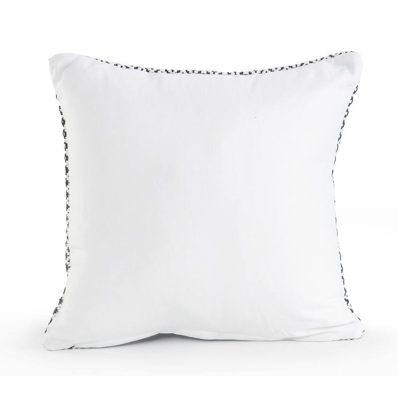 HomeRoots 18" X 18" Black And White 100% Cotton Geometric Zippered Pillow