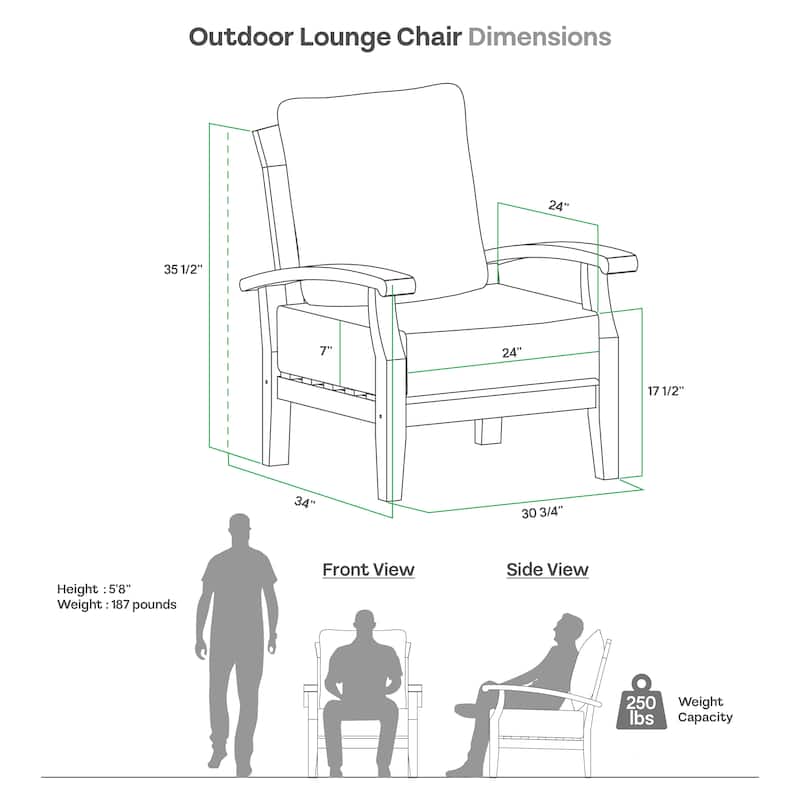 Cambridge Casual Leon 2-piece Teak Patio Club Chair with Ottoman