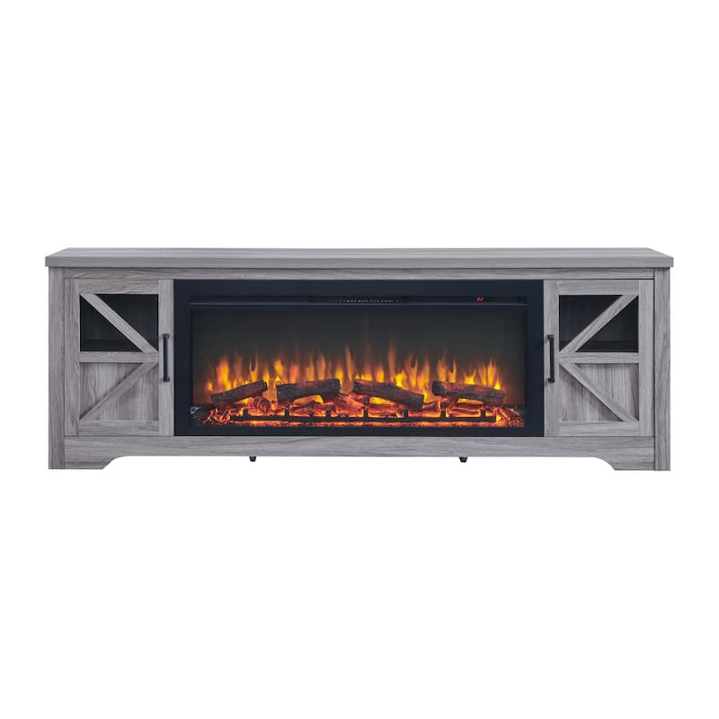 75" Fireplace TV Stand for TVs up to 80",with 44" Electric Fireplace