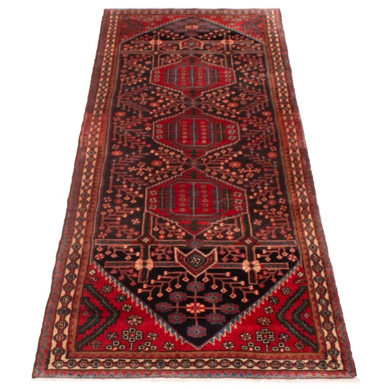 ECARPETGALLERY Hand-knotted Andelz Navy Wool Rug - 3'10 x 10'1