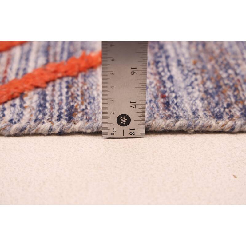 ECARPETGALLERY Flat-Weave Marrakech Indigo Wool Kilim - 5'4 x 7'9