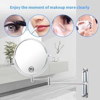 Wall Mounted Makeup Mirror 1x/10x Bathroom Mirror Reversible Double ...