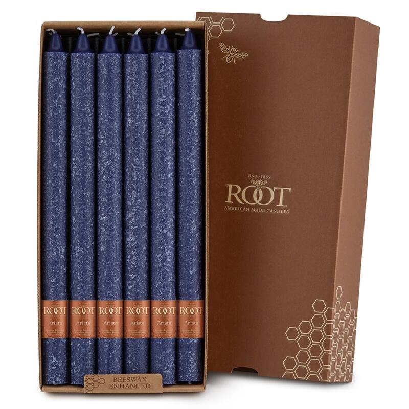 ROOT 12 Inch Unscented Timberline Arista Taper Candles box of 12 - 12 X 7/8 - Abyss